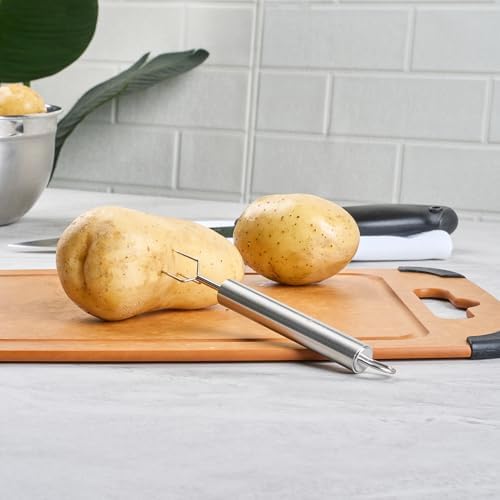 Restaurantware 6 in Stainless Steel Potato Peeling Fork - Image 6