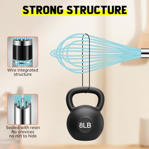 HOTEC 4 Pieces Silicone Whisks Set, Wire Balloon Whisks - Image 4
