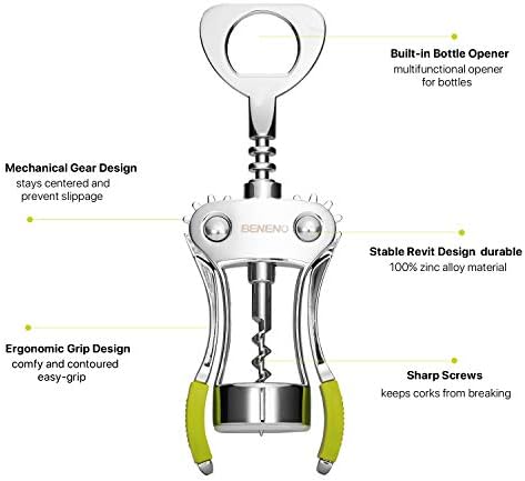 Beneno Wine Opener, Premium Wing Corkscrew Wine Bottle Opener - Image 4
