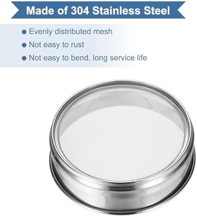 PATIKIL 65 Mesh Lab Sieve, 5.9" Diameter Sifting Screen 304 Stainless Steel - Image 3