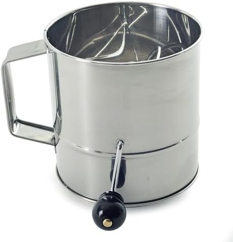 Norpro Polished 3-Cup Stainless Steel Hand Crank Sifter - Image 2