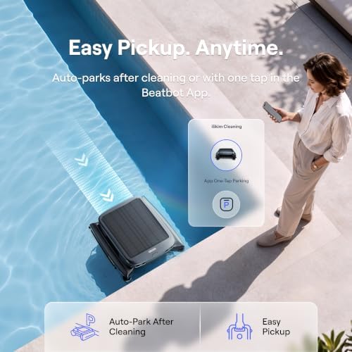 Beatbot iSkim Robotic Pool Surface Skimmer, 9L Basket, 24/7 Solar Cleaning - Image 6