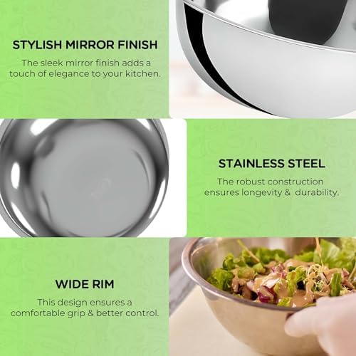 OCS Parts 4-Pack 1.5 Quart Stainless Steel Mixing Bowls - Image 5