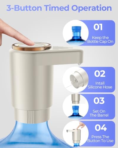 Water Jug Pump for 5 Gallon Bottle – Portable Electric USB-C Charging Dispenser - Image 4