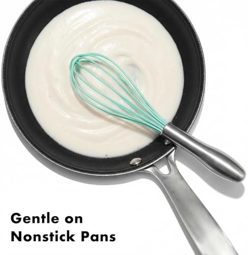 OYV 10-Inch Teal Silicone Whisk, Non-Scratch, 18/10 Stainless Steel Handle - Image 2