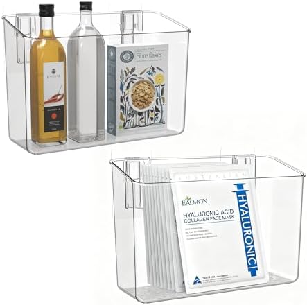 vacane 2 Pack Plastic Adhesive Mount Over Cabinet Door Organizer, Wall by vacane