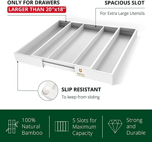 ROYAL CRAFT WOOD Luxury Bamboo Kitchen Drawer Organizer - Image 4