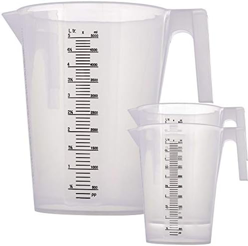 TCP Global 5 Liter Plastic Graduated Measuring and Mixing by TCPGlobal
