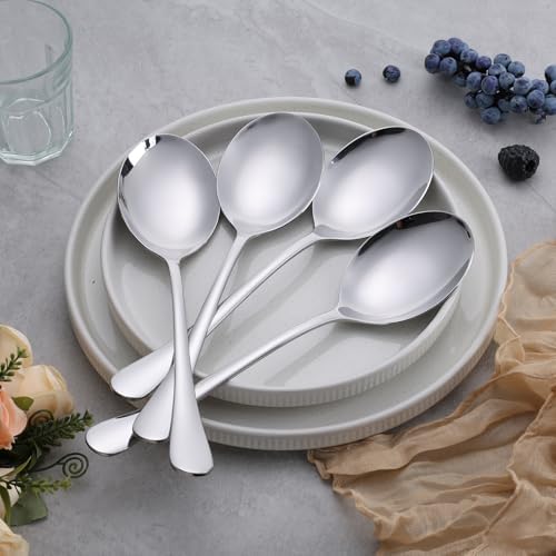 E-far Large Serving Spoons Set of 4, Stainless Steel Serving Utensils Set - Image 5