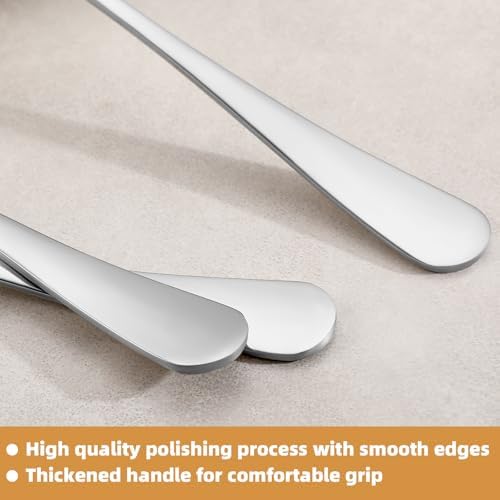12 Pcs Dinner Spoons Set, Food-Grade Stainless Steel Tablespoons, Durable Metal - Image 4