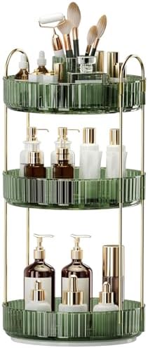 360° Rotating Makeup Organizer, Large-Capacity Skincare Make Up Storage 3 Tier by Oifecsie