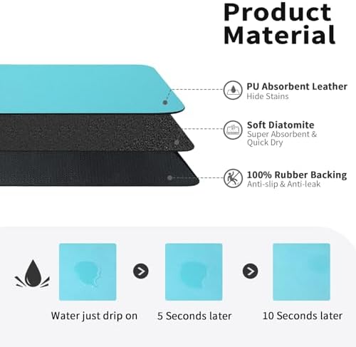 HotLive Dish Drying Mat for Kitchen Counter, Heat Resistant Drainer Mats - Image 2