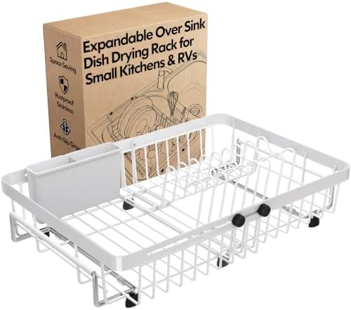 MAJALiS White Expandable Dish Drying Rack Over The Sink by MAJALiS