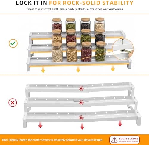 Spice Rack Organizer for Cabinet, 13-21.5" Expandable Spicy Shelf - Image 6