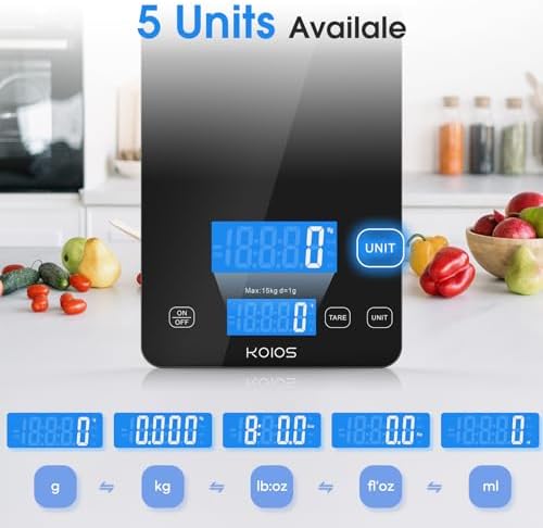 KOIOS Food Scale, 33lb/15Kg Digital Kitchen Scale - Image 6