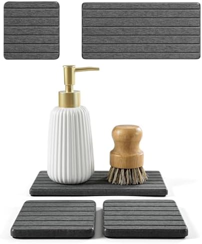 3 Pack Diatomite Stone Sink Tray, Water Absorbing Mat by Homdiva