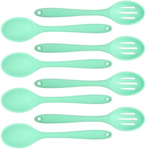 8 Pcs Heat Resistant Non Stick Silicone Serving Spoons Set -Ideal by ZGQHZR