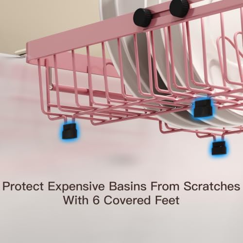 MAJALiS Pink Expandable Dish Drying Rack Over The Sink - Image 6