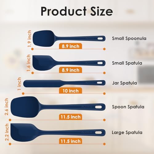 5-Piece Silicone Spatula Set, Reinforced Core & Connections - Image 2