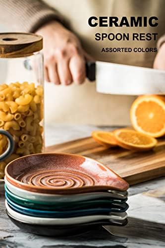 LAUCHUH Spoon Rest for Stove Top, Ceramic Spoon Holder for Kitchen Counter - Image 7