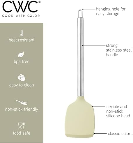 COOK WITH COLOR Silicone Cooking Utensils, Kitchen Utensil Set, Cooking Utensils - Image 7