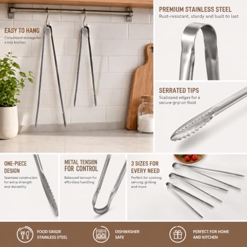 Precision Serrated Non-Slip Tips Cooking Tweezers, Tongs - Image 4