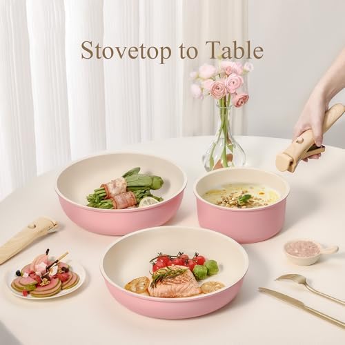 CAROTE 19pcs Pots and Pans Set Non Stick, Detachable Handle Cookware - Image 4