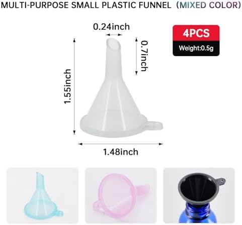 Mini Funnel 4-Pack for Lab Bottles, Sand Art, Essential Oil, Recreational - Image 2