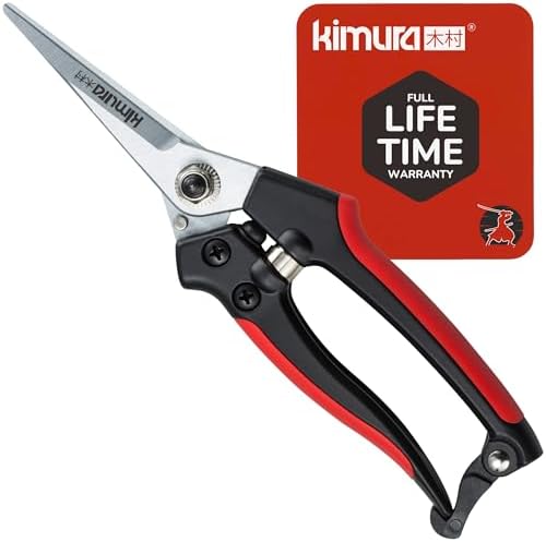 Kimura® 8" Pro Pruning Scissors, Premium Japanese SK5 Hi-Carbon Steel Blades by Kimura