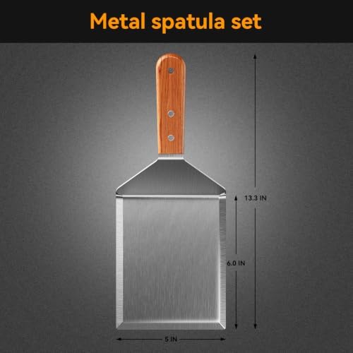 2 Pack Extra Wide Metal Spatula – Stainless Steel Griddle & Grill Turner - Image 2