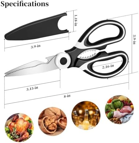 Kitchen Shears - QtoiKce Kitchen Scissors Heavy Duty Stainless Steel Food Shears - Image 2