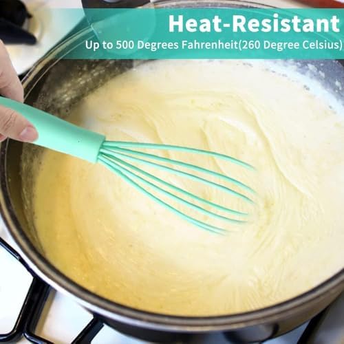 5 Pcs Silicone Mini Whisk, Stainless Steel Dough Small Whisk - Image 5