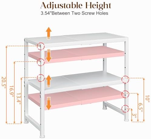 2-Tier Expandable Kitchen Storage Shelf, 150LBS Heavy Duty Metal Shelving Units - Image 3