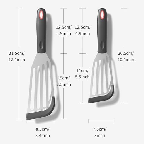 2Pack Silicone Fish Spatulas for Nonstick Cookware, Fish Turner Spatula - Image 4