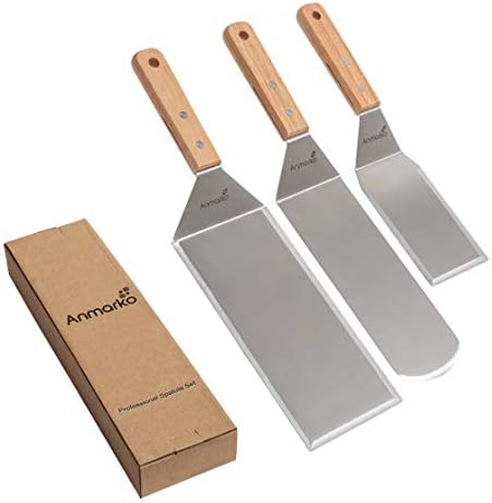 Metal Spatula Set Stainless Steel Hamburger Turner Griddle Flipper Scraper - Image 5