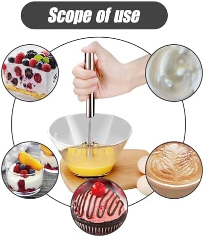Stainless Steel Egg Whisk, 2025 Upgrade Hand Push Whisk Blender - Image 5