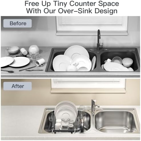 MAJALiS Grey Expandable Dish Drying Rack Over The Sink - Image 2