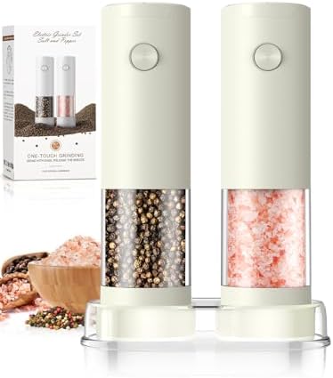 Salt and Pepper Grinder Set Electric Adjustable Coarseness Salt Pepper Grinder by ioion