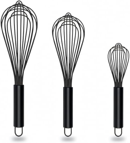 TEEVEA Silicone Whisk Set, Stainless Steel Handle, Heat Resistant Nonstick by TEEVEA