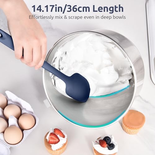 U-Taste 14" Long Silicone Spoonula, 600°F High Temp Spatula, Midnight Blue - Image 5