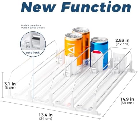 Puricon Drink Organizer for Fridge, Soda Can Organizer -4 Rows - Image 5