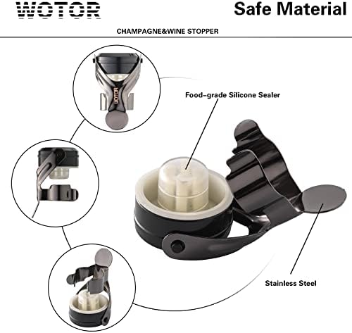 WOTOR Champagne & Wine Bottle Stoppers, Champagne Cork, 8 Pack - Image 6