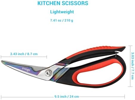 LIVINGO 9.5" Heavy Duty Kitchen Scissors Titanium Coated Poultry Shears - Image 2