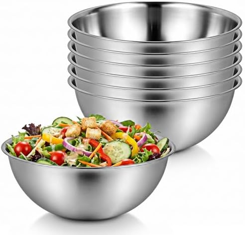 Mixing Bowl Set of 6, Thickened version Stainless Steel Mixing Bowl by Unknown