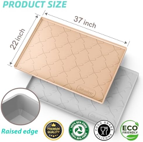 SIKADEER Waterproof Under Sink Mat 37" x 22" Silicone Mat Cabinet Protector - Image 3