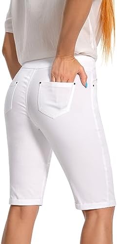 Jenna Rose Women's Stretch Bermuda Shorts – 5-Pocket, Cuffed Hem, Mid-Length - Image 6