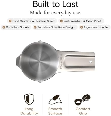 Color Up ½ Cup Measuring Cup – Premium Chrome Stainless Steel, Accurate - Image 6