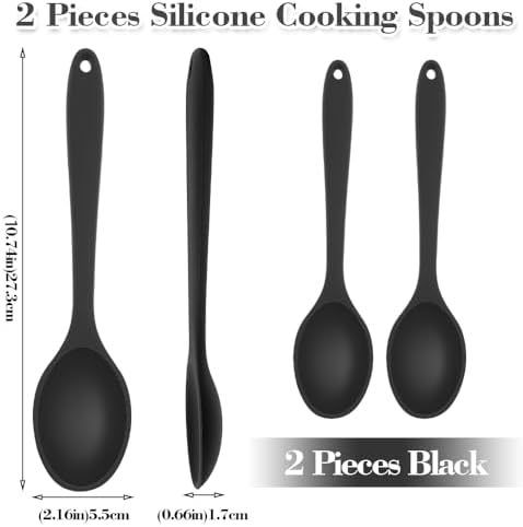 Silicone Spoons for Cooking, Mixing and Stirring, Dishwasher Safe - Image 3