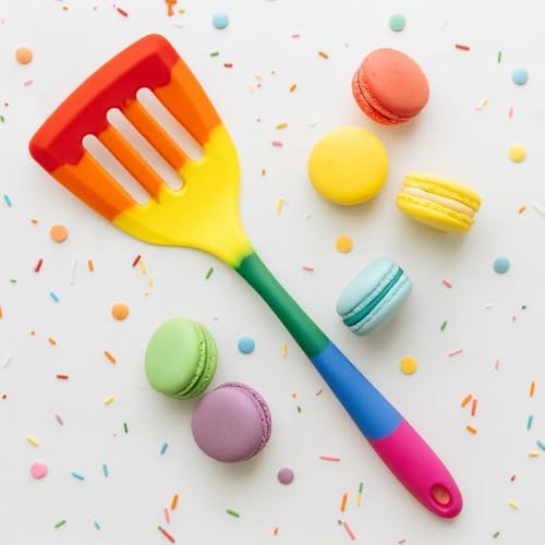 Cooking With Pride Non-Stick Slotted Turner, Heat-Safe Silicone With Iron Core - Image 2