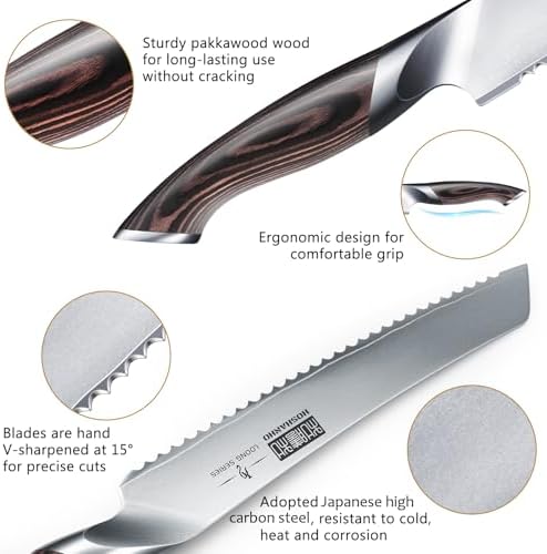 HOSHANHO Bread Knife 8 inch, Ultra Sharp Japanese Serrated Bread Knife - Image 2